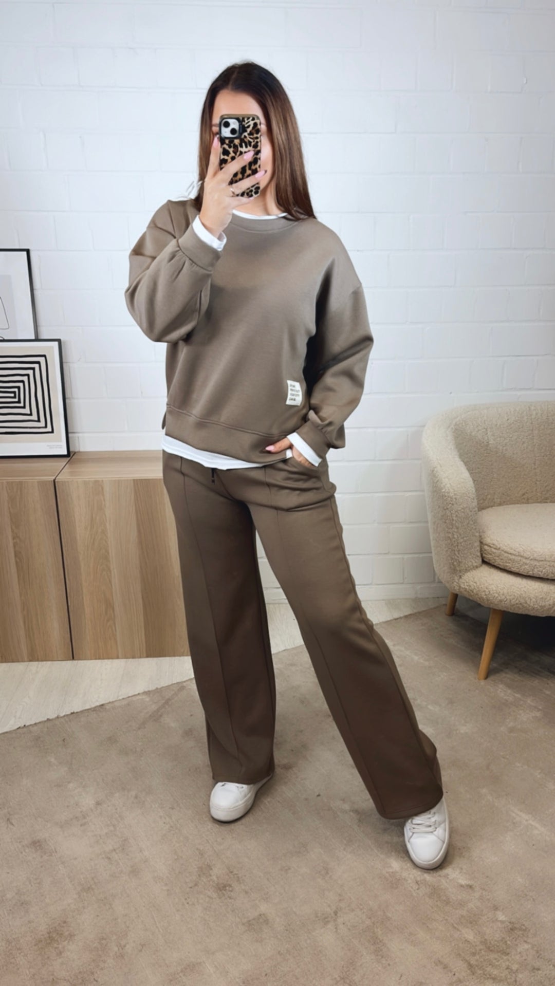 Zweiteiliges Set aus Hose und Pullover mit Bluseneinsatz Your