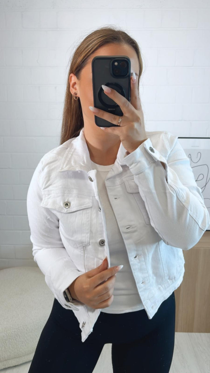 schlichte Denim Jacke / weiss Art. 9714
