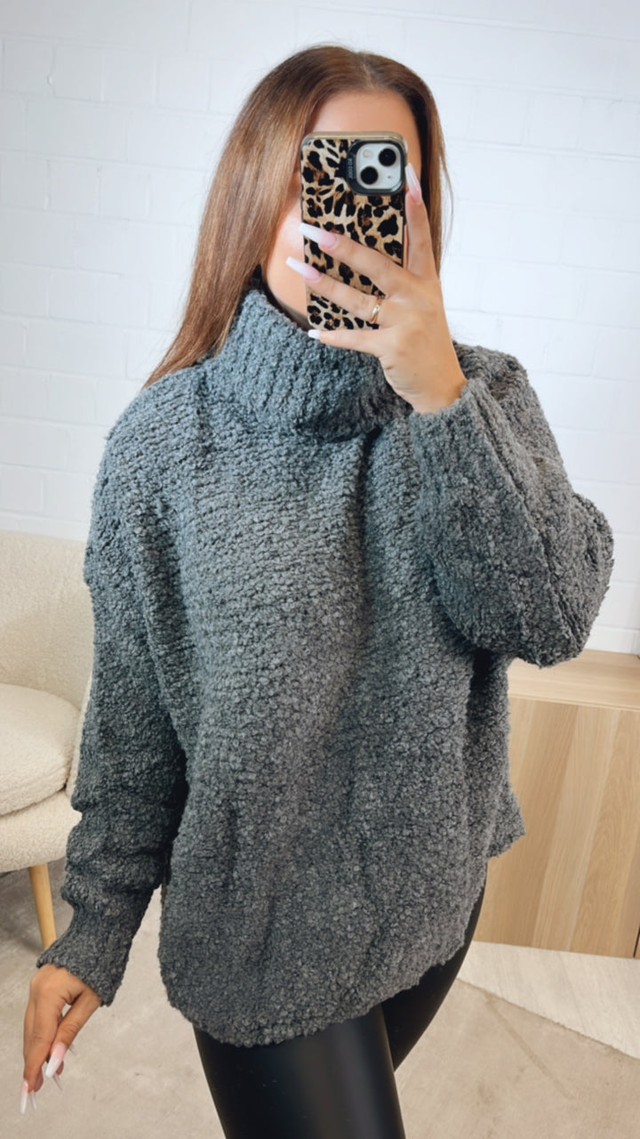 TEDDY Pullover mit Rollkragen / dunkel grau Art. 12457