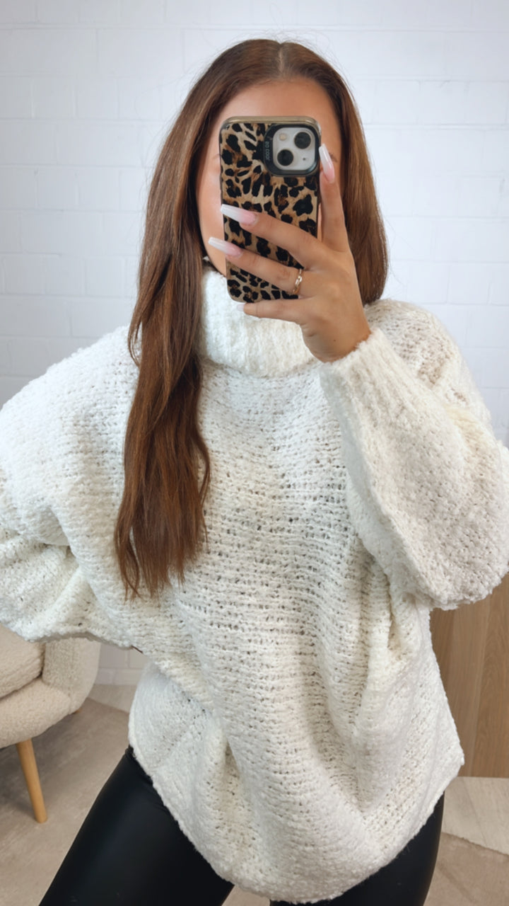 TEDDY Pullover mit Rollkragen / weiss Art. 5220