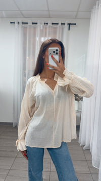 transparente, leichte Bluse / ultra soft apricot Art. 15578