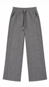 Hose mit Fischgrätenmuster " JF878 ", Fleece gefüttert / grau - weiss Art. 16572