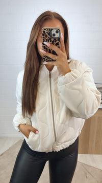 gesteppte leichte Übergangsjacke / creme  Art.122334