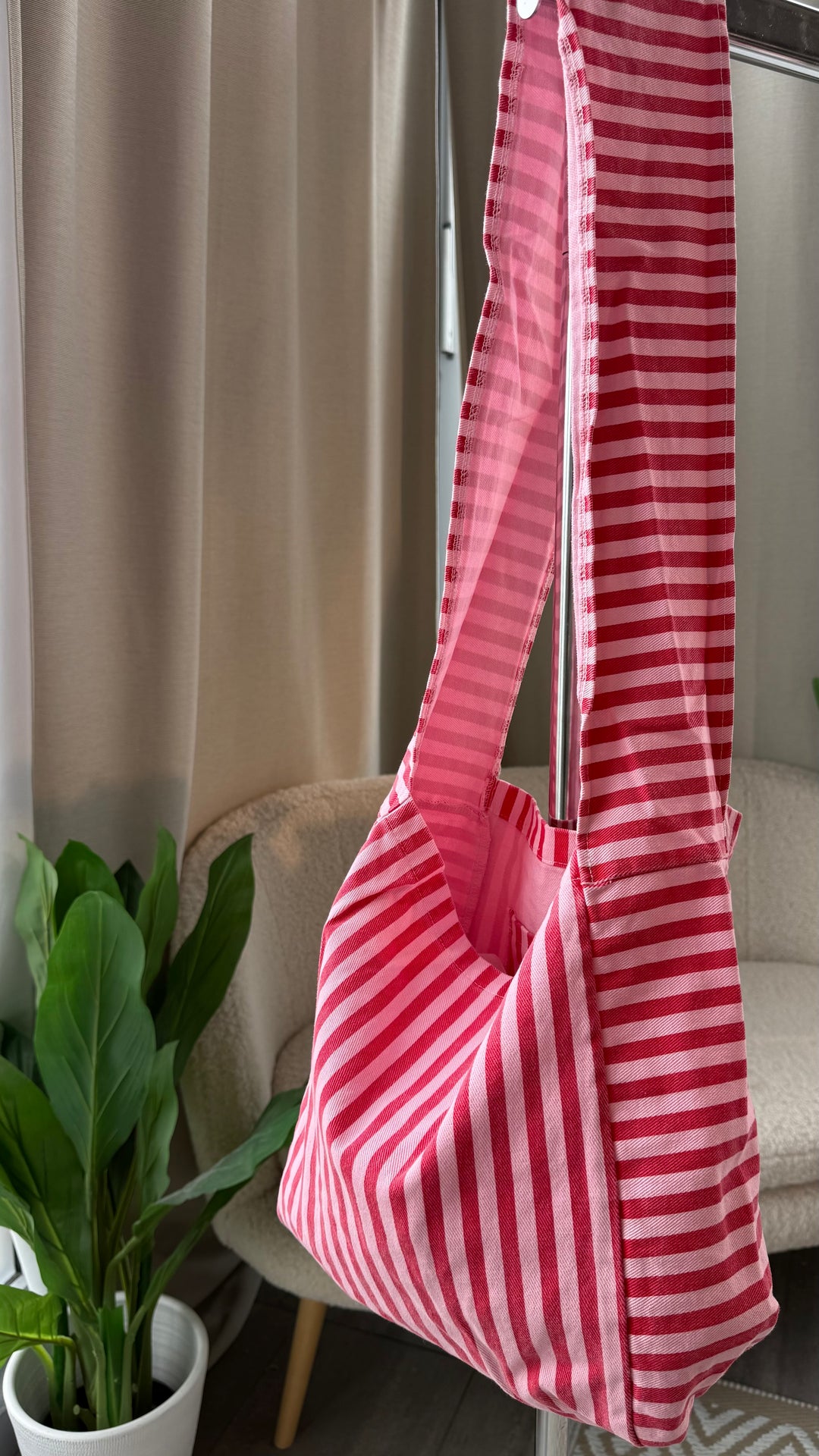 GESTREIFTER Shopper / rot - rosa Art.16275