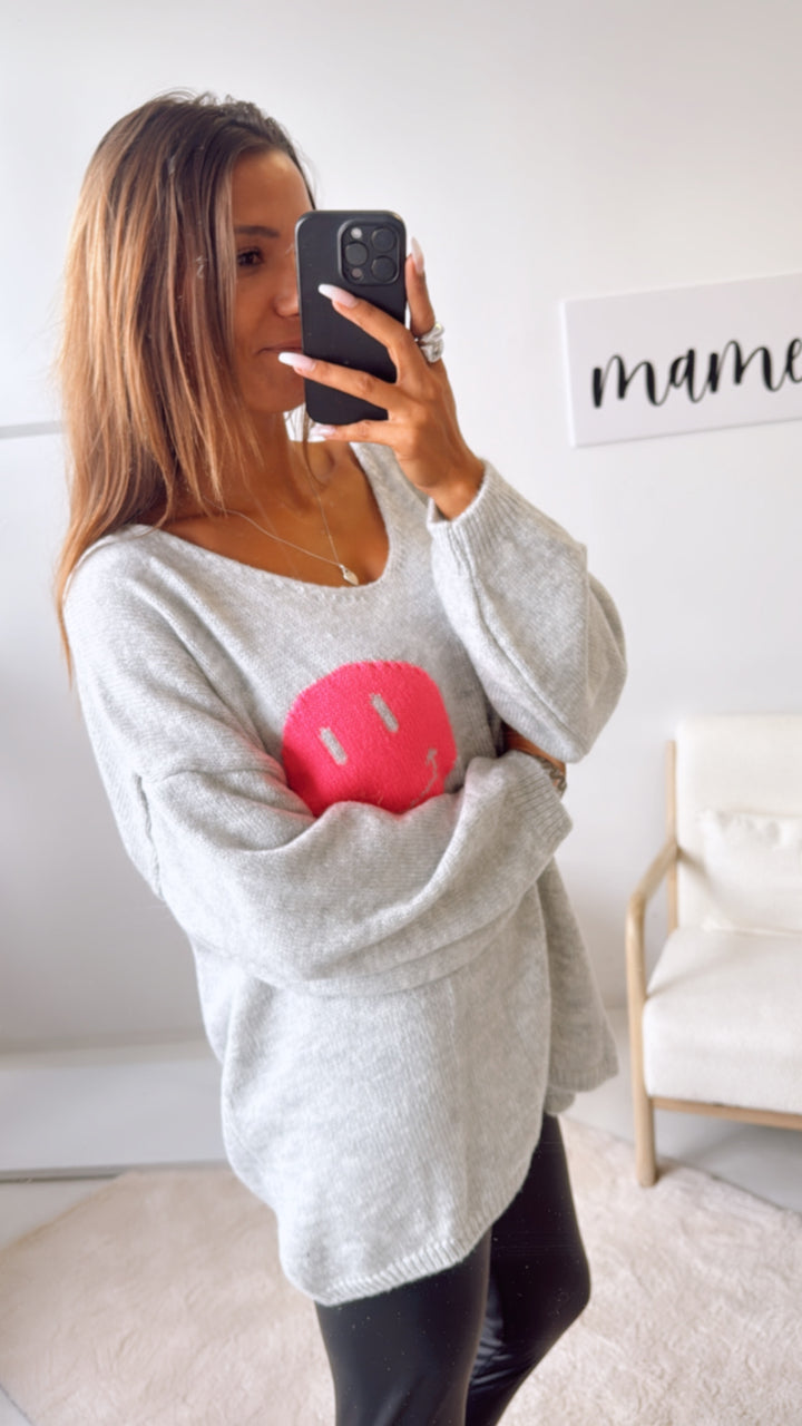 Strick Pullover "it‘s all good" / grau Art. 122316