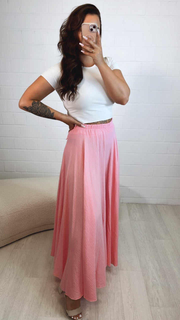 langer, ausgestellter Musselin Rock / soft pink Art. 10584