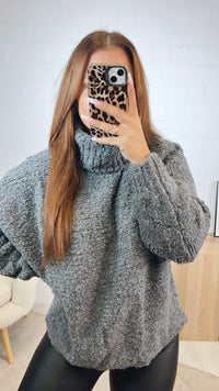 TEDDY Pullover mit Rollkragen / dunkel grau Art. 12457