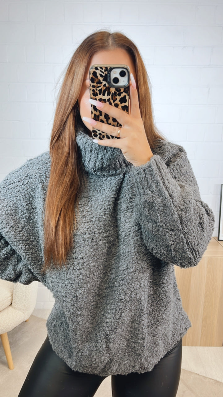 TEDDY Pullover mit Rollkragen / dunkel grau Art. 12457