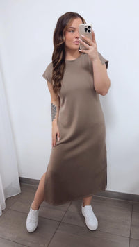 Butterstoff Shirt - Kleid/ Taupe / Art. 14809