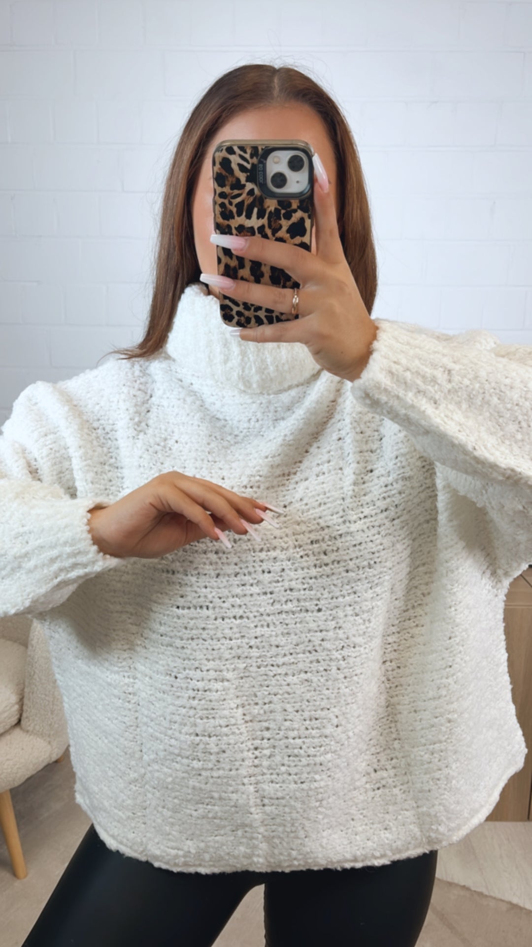 TEDDY Pullover mit Rollkragen / weiss Art. 5220