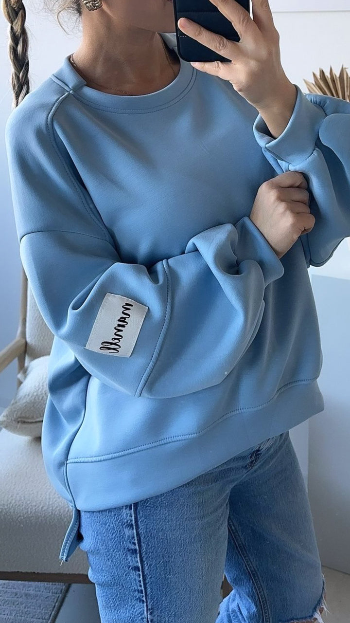 ORIGINAL " mamell " Pullover im sportlichen Schnitt / denim blau Art. 9582