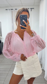 Spitzen Bluse " soft Romance " / soft pink Art. 15527