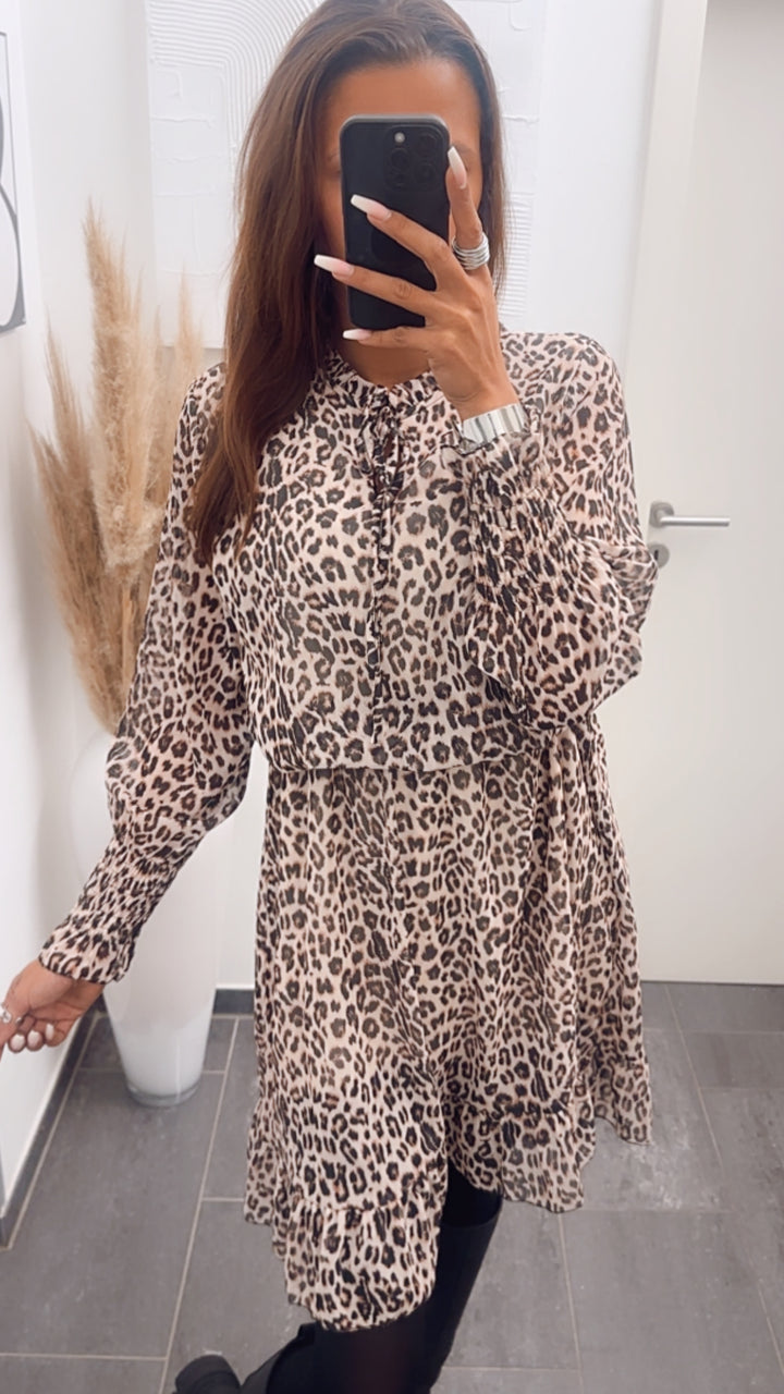 Kleid mit Gummibund im Taillenbereich / Leo DUNKEL Art. 7906