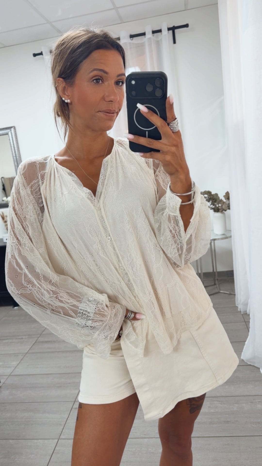 Spitzen Bluse " soft Romance " / creme Art. 15525