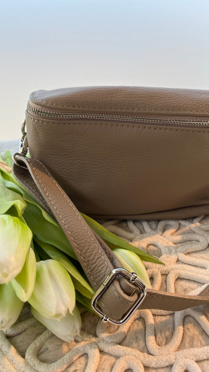 ECHTLEDER Cross Over Nugget Tasche / cappuccino Art. 13978