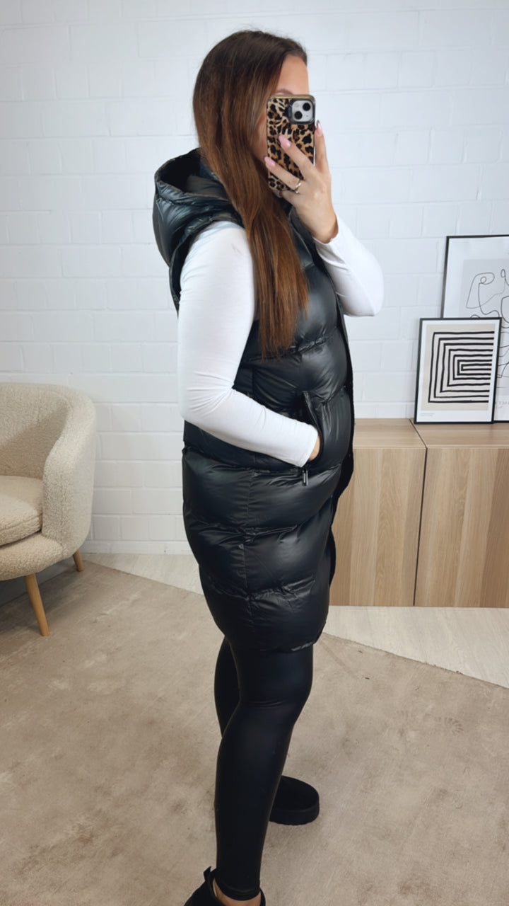 Weste in matt - glänzender Optik / schwarz Art. 12937