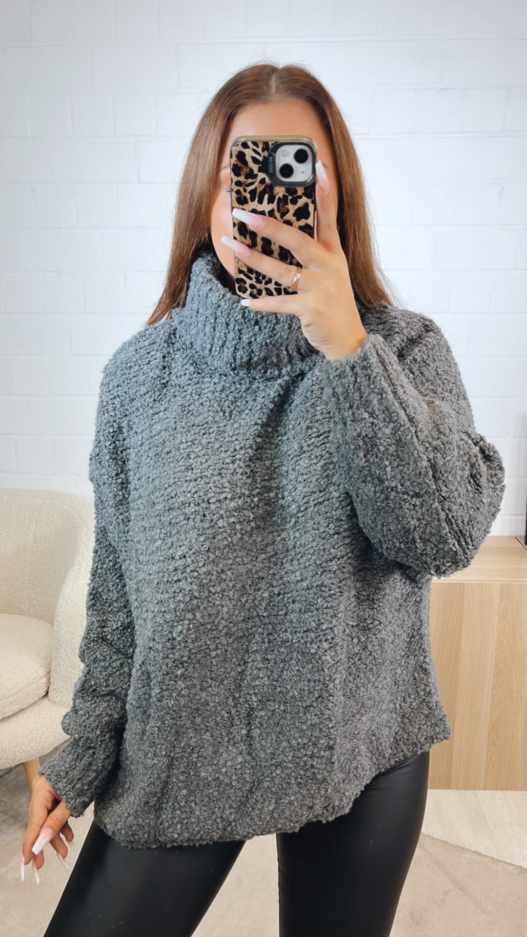 TEDDY Pullover mit Rollkragen / dunkel grau Art. 12457