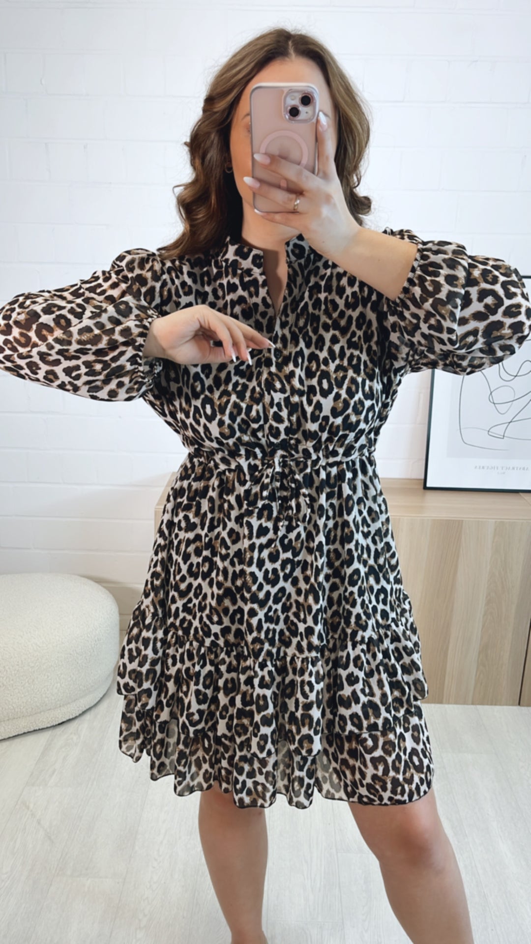 Chiffon Kleid mit verstellbarer Taille / Leo Art. 9456