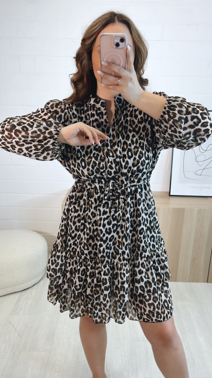 Chiffon Kleid mit verstellbarer Taille / Leo Art. 9456