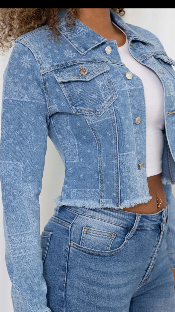 Denim Jacke mit Muster / denim Art. 9062