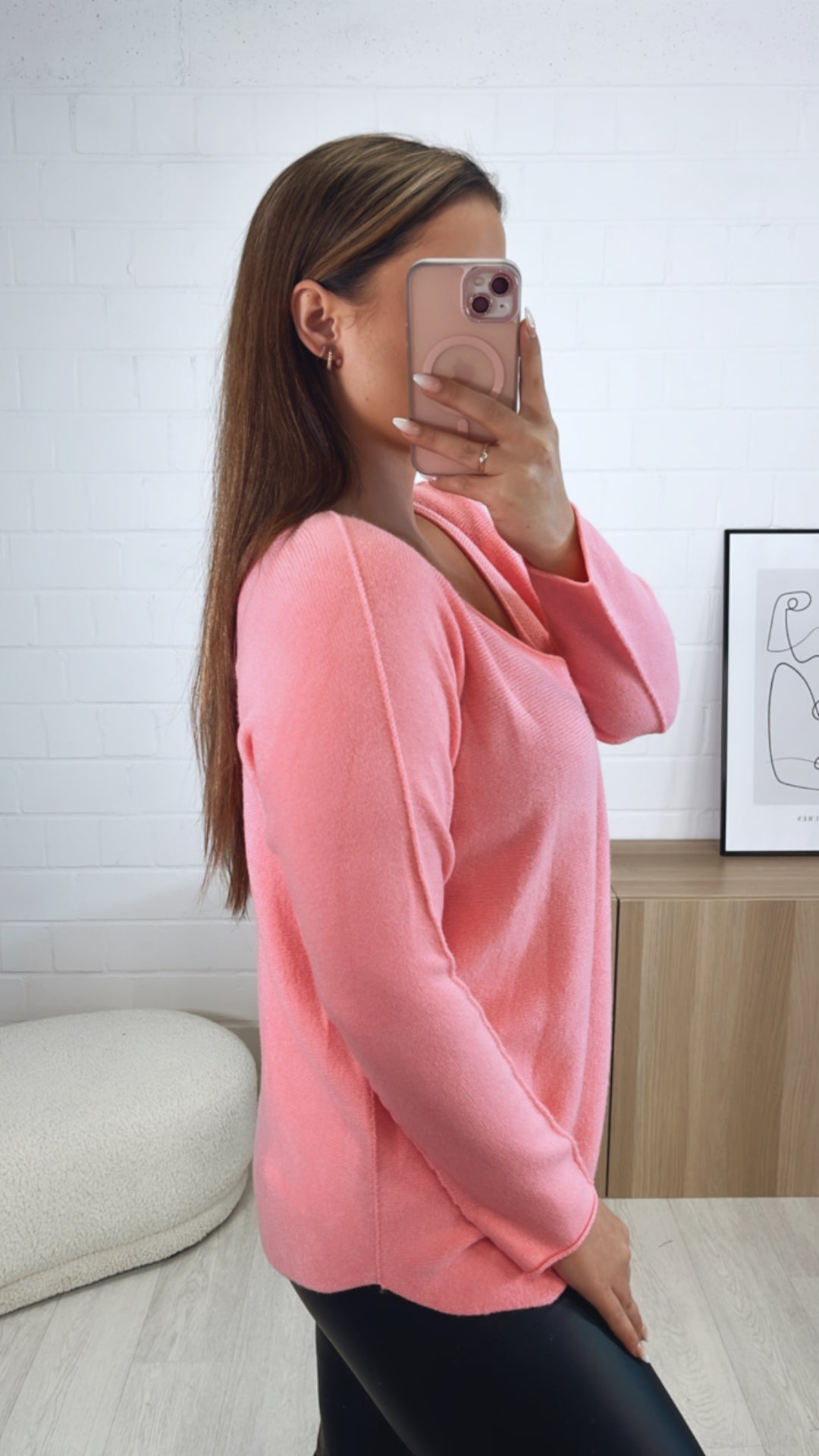 Leichter, super weicher Pullover, V-Ausschnitt / soft pink Art. 9512