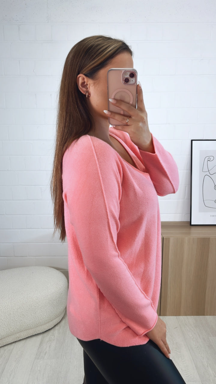 Leichter, super weicher Pullover, V-Ausschnitt / soft pink Art. 9512