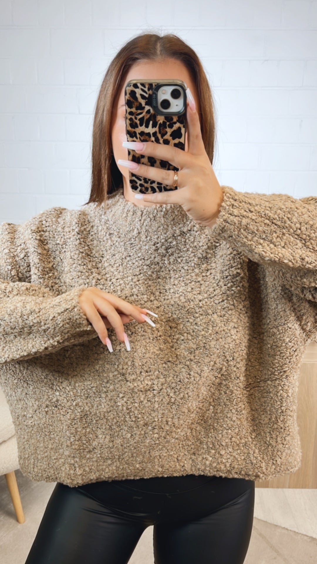TEDDY Pullover mit Stehkragen / camel Art. 12455