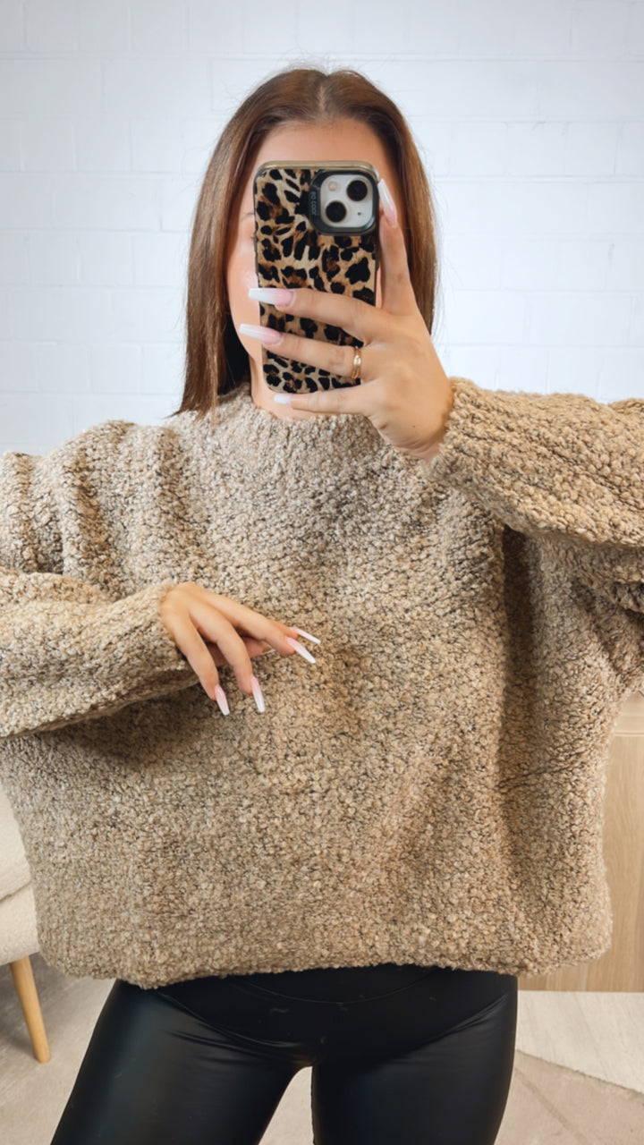 TEDDY Pullover mit Stehkragen / camel Art. 12455