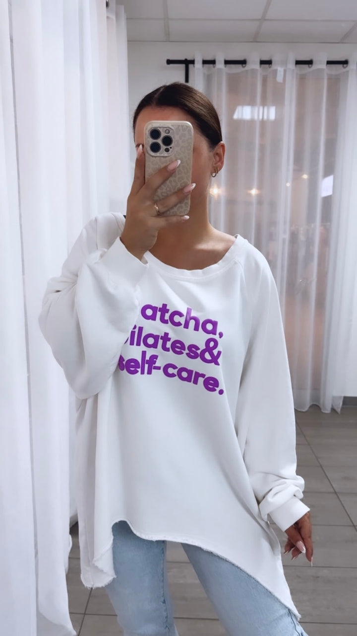 VOKUHILA "Matcha"  ultra weiter Long Sweater / weiß Art. 14926