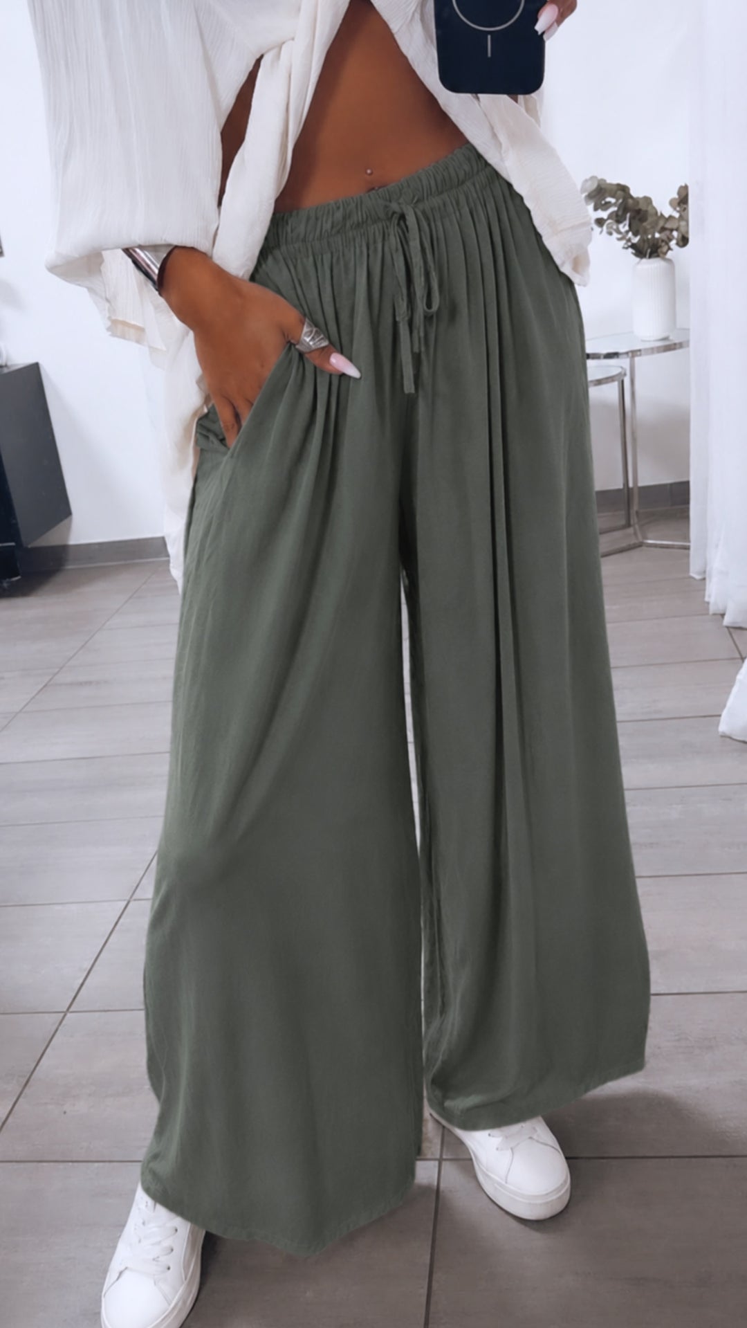 Softe Stoff Hose / khaki Art. 16041