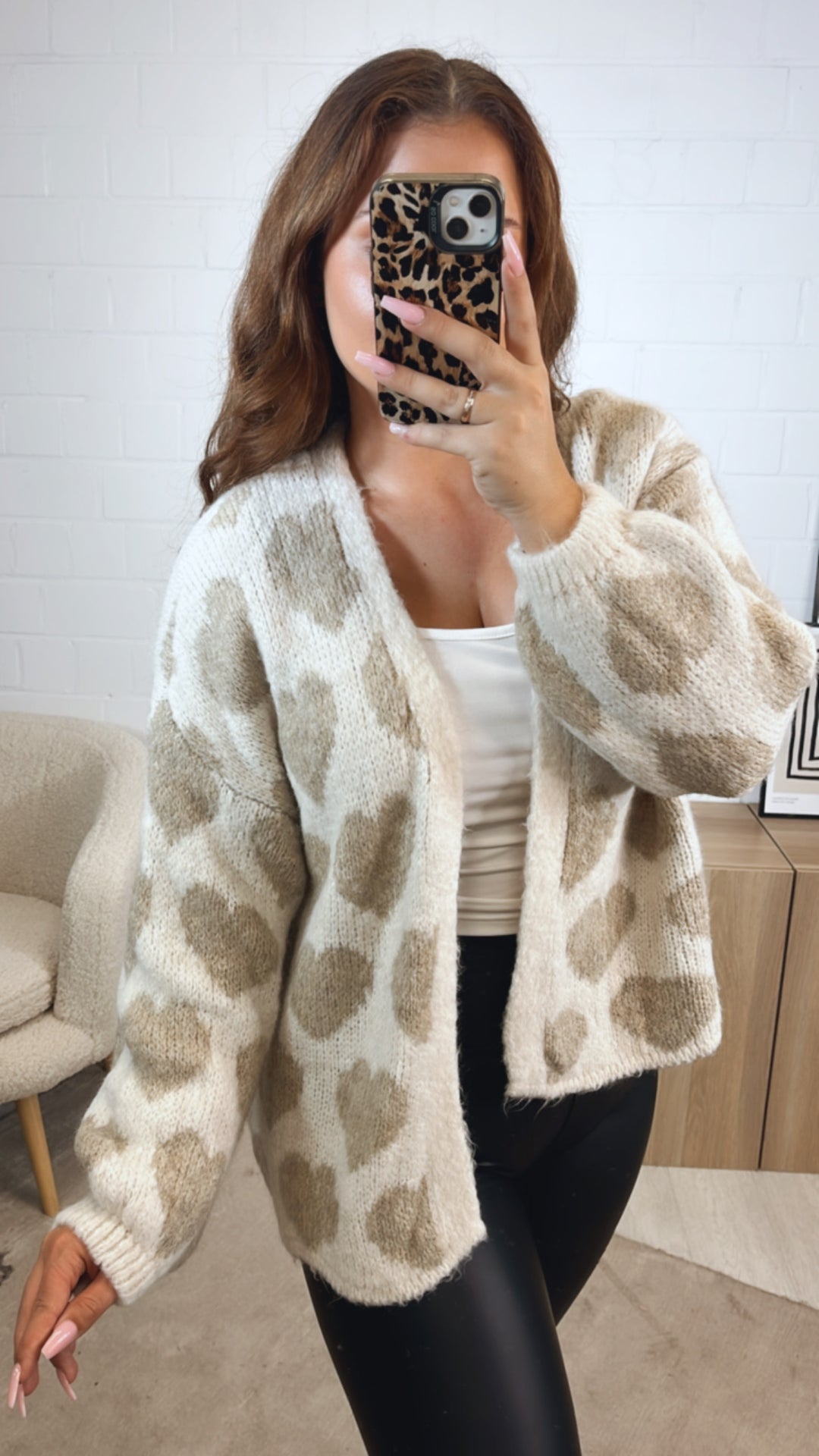 HERZEN offener Cardigan / wollweiss - beige Art. 12565