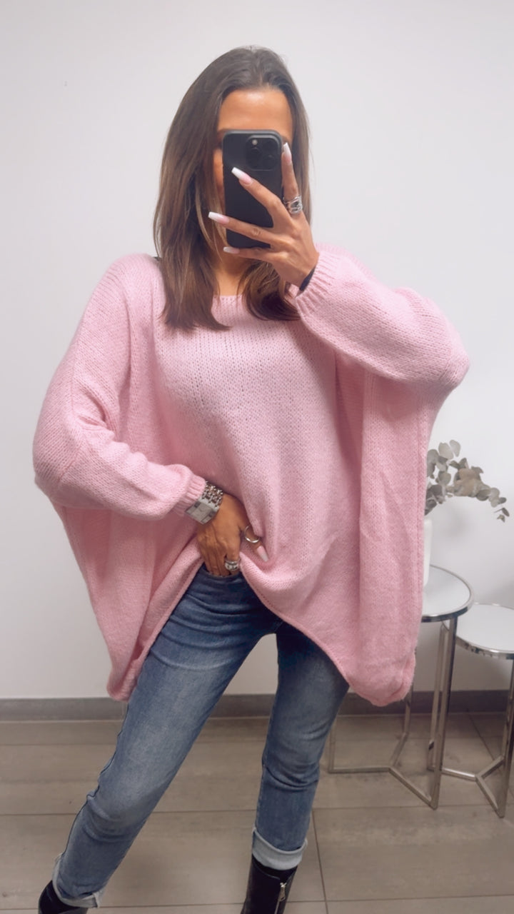 VOKUHILA oversize Strick Pullover / rosa Art. 13605