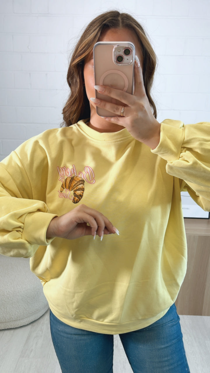 Pullover " Bakery " / soft gelb Art. 9603