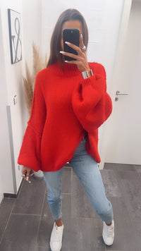 Ultra Oversize Kuschel - Pullover / rot Art. 7671