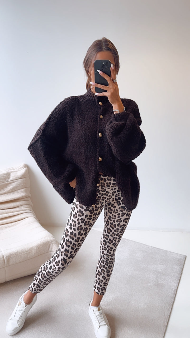 dickere Leo Leggings / beige - braun - schwarz Art. 7645