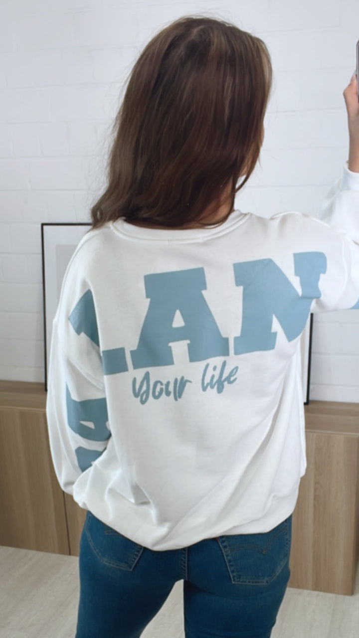 Pullover " Balance " / weiss - soft blau Art. 9549