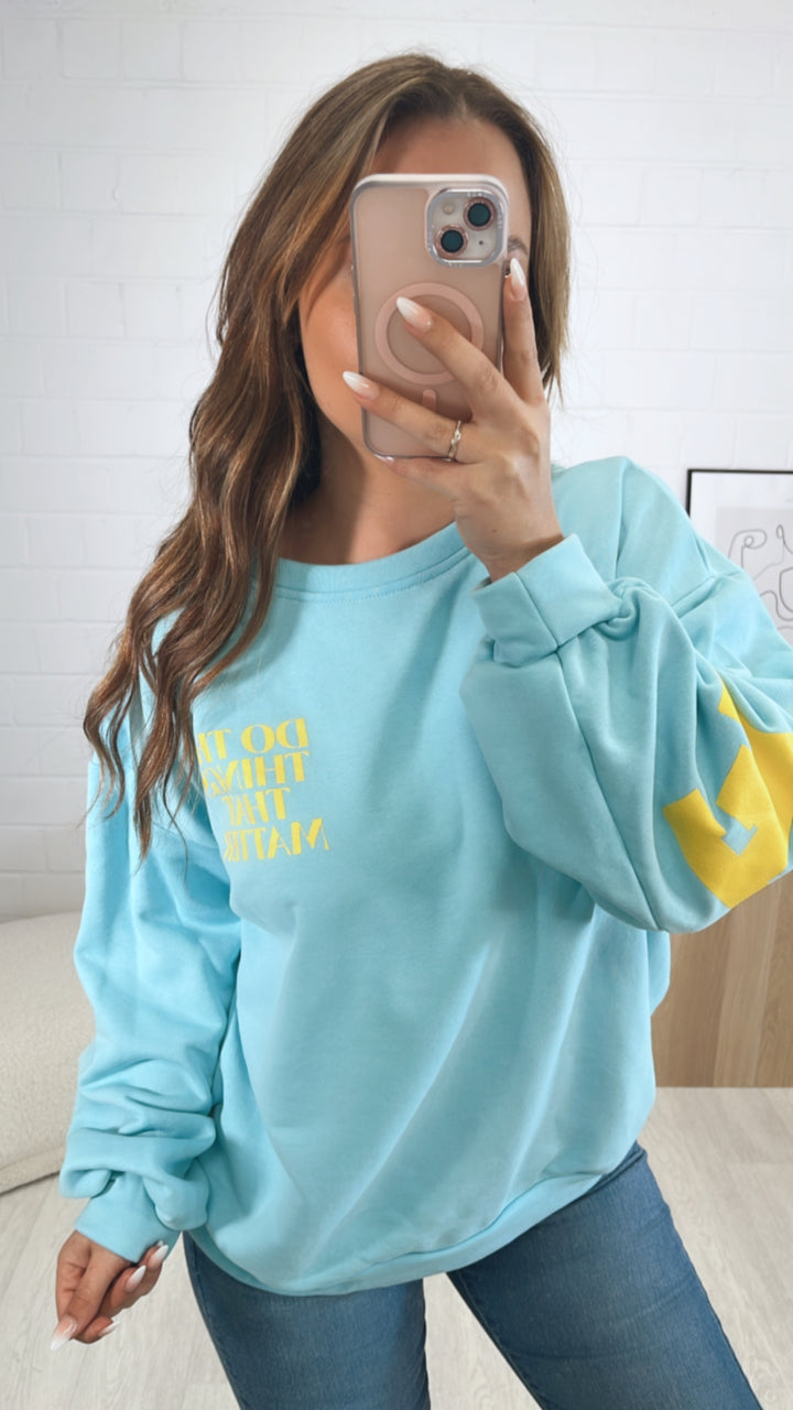 Pullover " Balance " / hell blau - gelb Art. 9541
