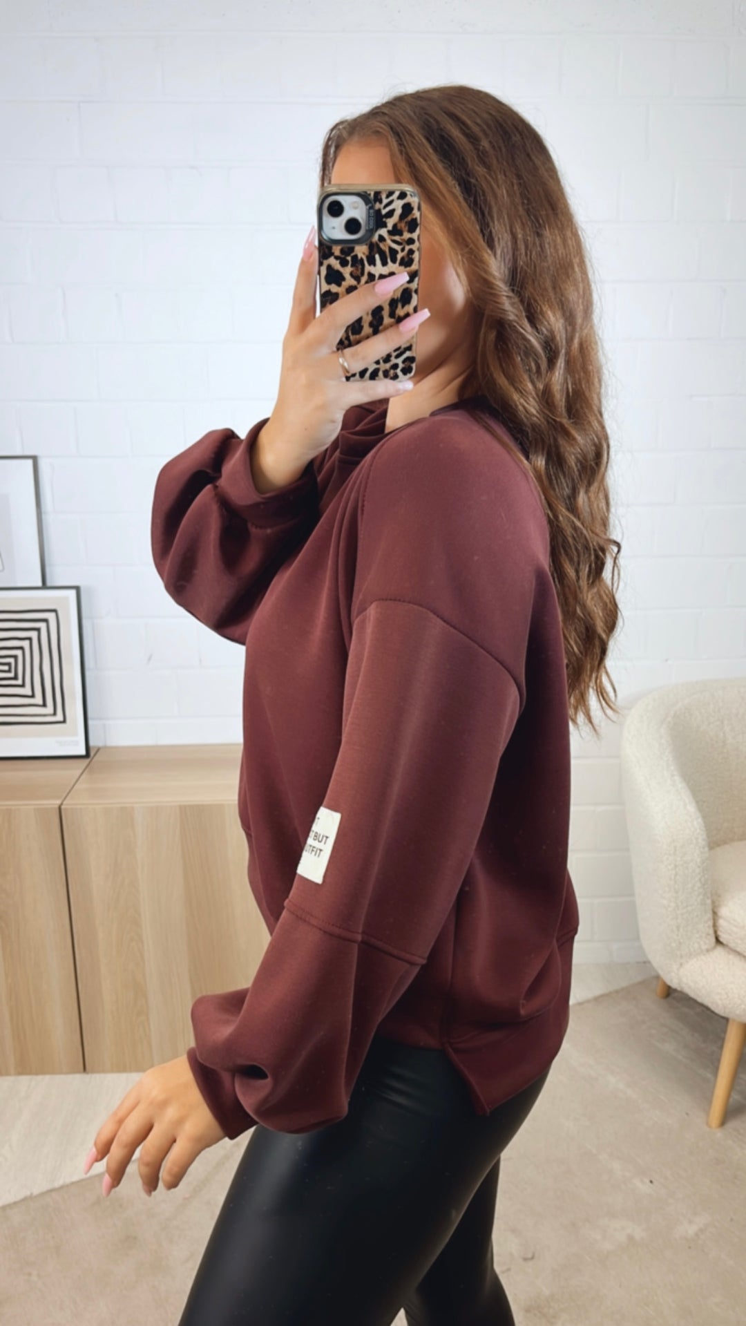 Pullover " but your outfit can be. " / bordeaux rot Art. 12570
