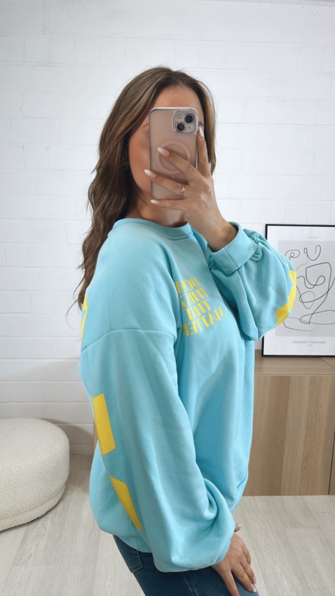 Pullover " Balance " / hell blau - gelb Art. 9541