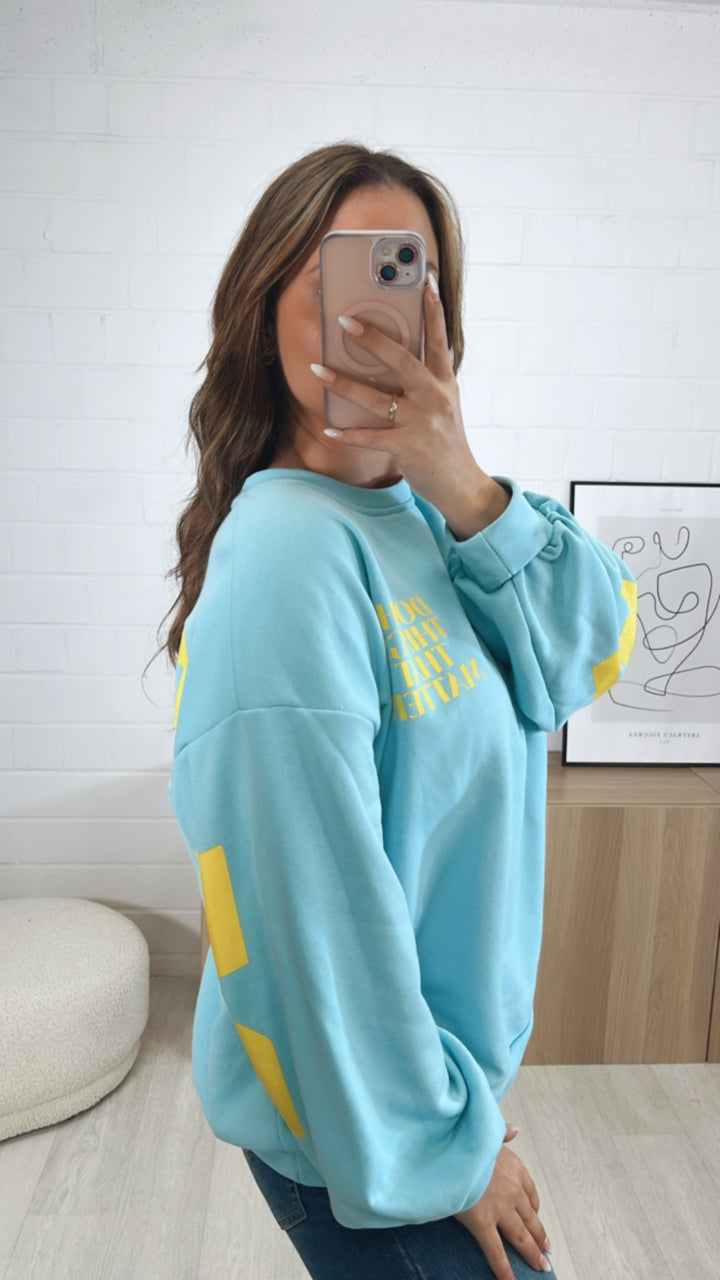 Pullover " Balance " / hell blau - gelb Art. 9541
