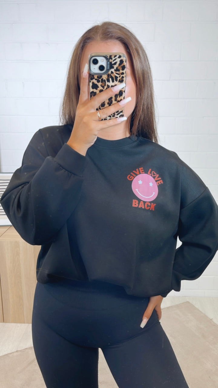 Sweater " GIVE LOVE BACK " / schwarz Art. 10836