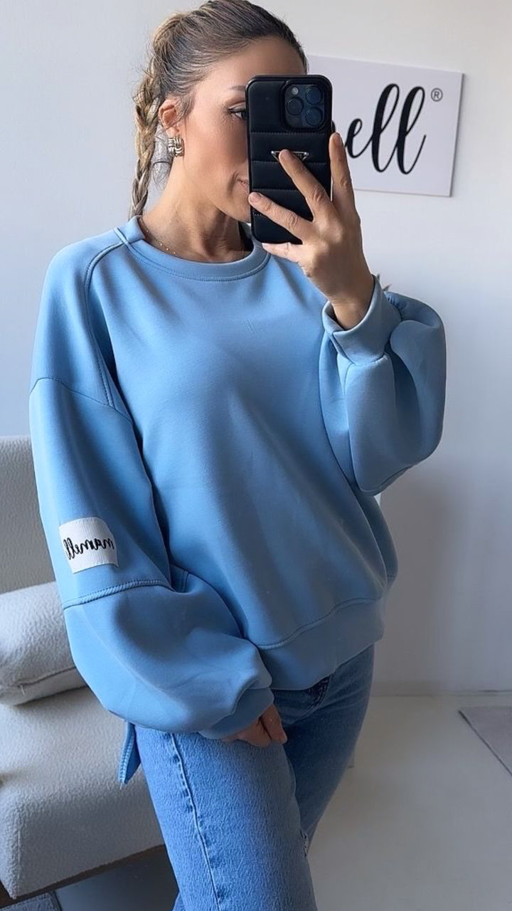 ORIGINAL " mamell " Pullover im sportlichen Schnitt / denim blau Art. 9582