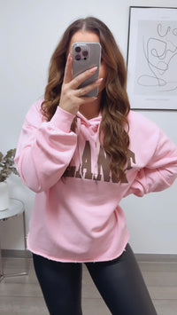 BALANCE Hoodie mit used Elementen / soft pink - braun Art. 13149