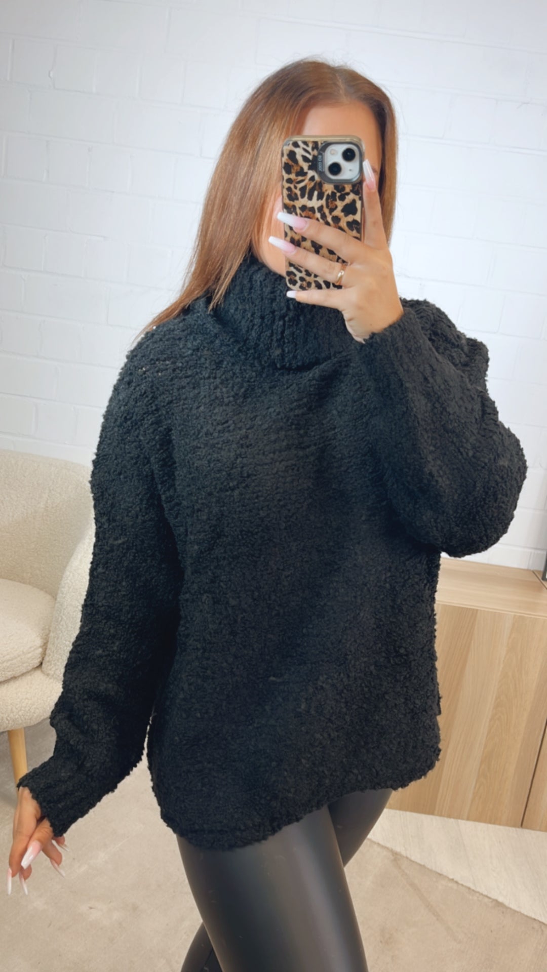 TEDDY Pullover mit Rollkragen / schwarz Art. 12458