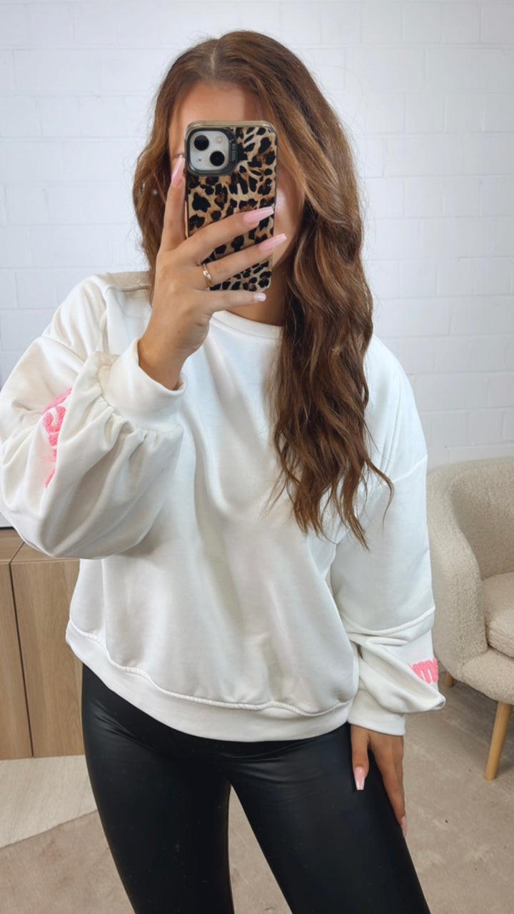 Sweater " much amour " / weiss Art. 12548