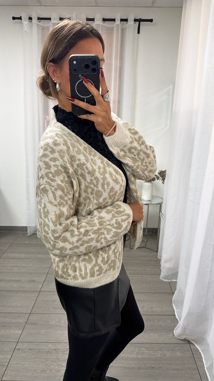 kurzer Leo Cardigan / creme - beige Art.16439