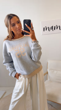 Pullover "California " / grau meliert - beige Art. 12488