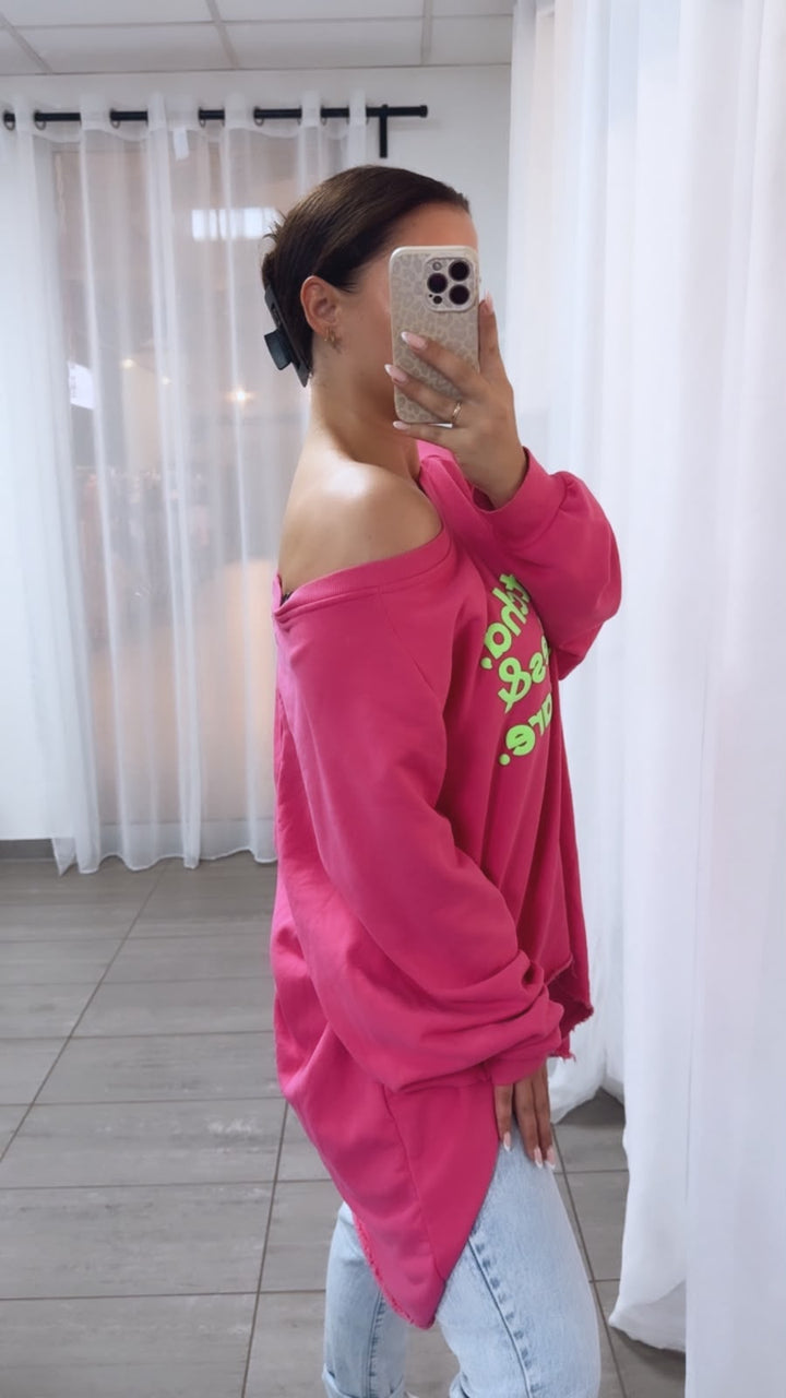 VOKUHILA "Matcha"  ultra weiter Long Sweater / pink Art. 14927