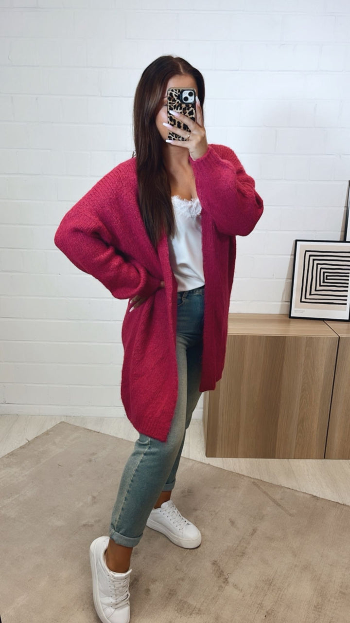 Kuscheliger Cardigan / magenta Art.11293