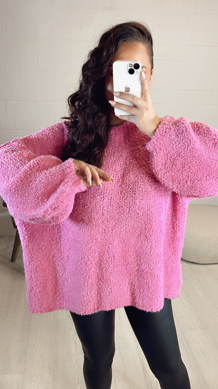 TEDDY Oversize Pullover mit hohem Ausschnitt / soft pink Art. 8128